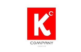 design de ícone do logotipo da letra do alfabeto vermelho k com letras de estilo japonês. modelo criativo para negócios e empresa vetor