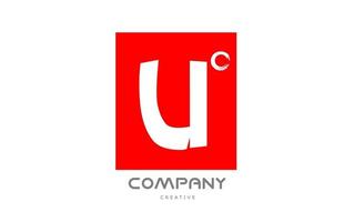 design de ícone do logotipo da letra do alfabeto vermelho u com letras de estilo japonês. modelo criativo para negócios e empresa vetor