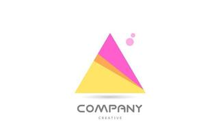 um ícone de logotipo de letra do alfabeto geométrico rosa amarelo. modelo criativo para negócios e empresa vetor