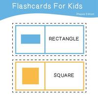 conjunto vetorial de flashcards de formas. edição de flashcards de formas. formas para a educação pré-escolar. flashcards de matemática imprimíveis educacionais. vetor