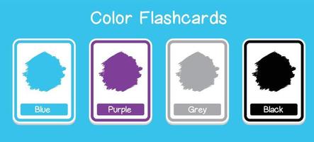 conjunto vetorial de flashcards coloridos. edição de flashcards coloridos. educação de cores para a educação pré-escolar. cor de flashcards imprimíveis educacionais. ilustração vetorial. vetor