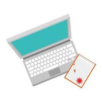 laptop para educação online por covid 19 vetor