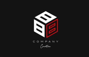 b design de ícone do logotipo da letra do cubo do alfabeto de três letras da linha vermelha. modelo criativo para negócios e empresa vetor