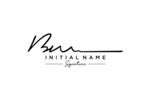 vetor inicial de modelo de logotipo de assinatura bm. ilustração vetorial de letras de caligrafia desenhada à mão.