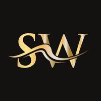letra sw design de logotipo monograma negócios e logotipo da empresa vetor
