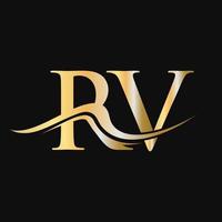 carta rv logo design monograma negócios e logotipo da empresa vetor