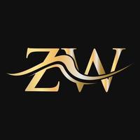 modelo de design de logotipo de letra zw logotipo de negócios e empresa de monograma vetor