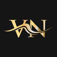 modelo de design de logotipo de carta vn logotipo de negócios e empresa de monograma vetor
