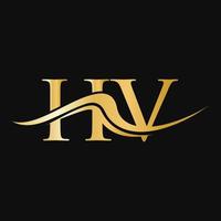 letra hv logo design monograma negócios e logotipo da empresa vetor