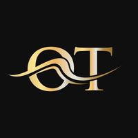 letra ot logo design monograma negócios e logotipo da empresa vetor