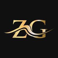 modelo de design de logotipo de letra zg monograma negócios e logotipo da empresa vetor