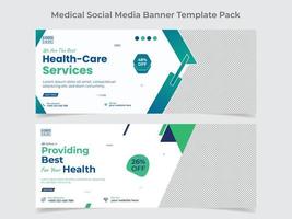 design de capa de mídia social médica e modelo de design de banner da web vetor