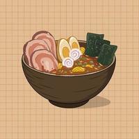 arte vetorial da culinária japonesa, comida saborosa japonesa vetor