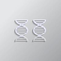 genoma, ícone, estilo de papel dna. fundo de vetor de cor cinza - ícone de vetor de estilo de papel