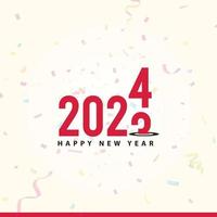 2023 mudando para 2024 feliz ano novo comemorando ilustração vetorial de design de pôster de mídia social vetor