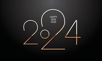 2024 feliz ano novo design de plano de fundo. cartão de felicitações, banner, pôster. ilustração vetorial. vetor