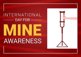 dia internacional de conscientização sobre minas em 04 de abril ilustração com não pise em minas terrestres para banner da web em modelos desenhados à mão de desenhos animados planos vetor