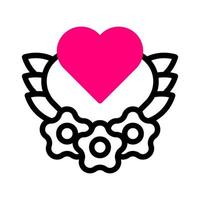ícone do coração Duotone vermelho estilo elemento do vetor de ilustração dos namorados e símbolo perfeito.