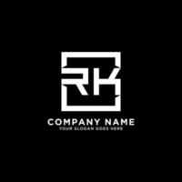 inspirações de logotipo inicial rk, modelo de logotipo quadrado, vetor de logotipo limpo e inteligente