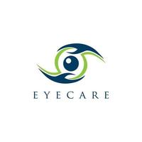 modelo de logotipo de clínica oftalmológica, design de logotipo de cuidados com a visão, ícone, ilustração vetorial vetor