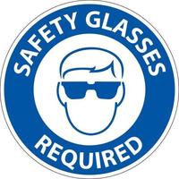 sinal de chão, óculos de segurança necessários vetor