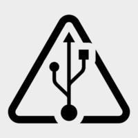 ícone de USB isolado em fundo branco, ilustração vetorial vetor