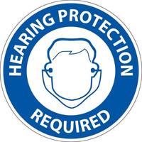 etiqueta sinal de chão, proteção auditiva necessária vetor