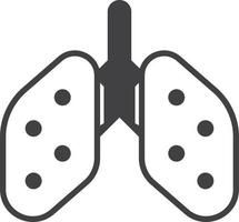 pulmões e ilustração de vírus em estilo minimalista vetor