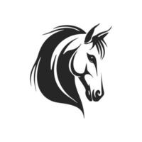 logotipo de cavalo preto e branco simples, mas poderoso. perfeito para qualquer empresa que procura um visual elegante e profissional. vetor