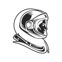 elegante logotipo de astronauta preto e branco. ideal para uma ampla gama de indústrias. vetor