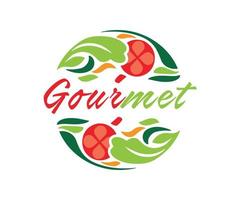 design de logotipo gourmet para alimentos e restaurantes vetor