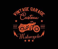 logotipo redondo de motocicleta vintage com inscrições vetor