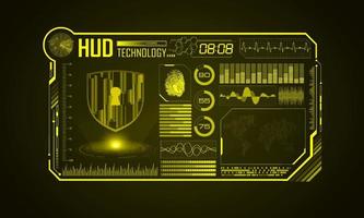 fundo de tela de tecnologia hud moderna com cadeado vetor