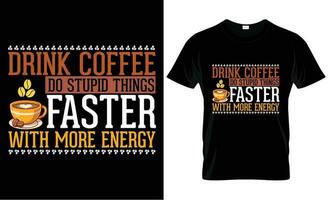 design de camiseta de café vetor