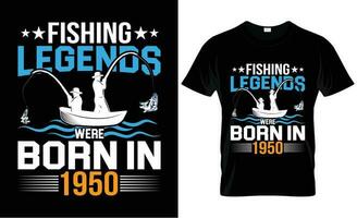 design de camiseta de pesca vetor