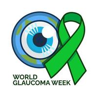 conceito de design da semana mundial do glaucoma, dia de conscientização sobre visão e cegueira vetor