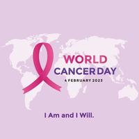 logotipo da campanha do dia mundial do câncer. cartaz do dia mundial do câncer ou ilustração vetorial de fundo de banner vetor