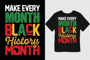 faça todos os meses design de camiseta do mês da história negra vetor