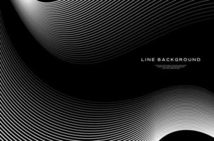 onda abstrata linhas de fundo com cor preta. design minimalista de papel de parede abstrato preto. vetor