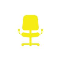 eps10 ícone abstrato da cadeira do braço do vetor amarelo ou logotipo isolado no fundo branco. símbolo de mesa ou cadeira de escritório em um estilo moderno simples e moderno para o design do seu site e aplicativo móvel
