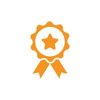 prêmio de vetor laranja eps10, ícone abstrato de medalha ou logotipo isolado no fundo branco. símbolo de prêmio ou vencedor em um estilo moderno simples e moderno para o design do seu site e aplicativo móvel