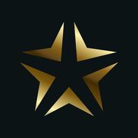 um desenho de vetor de estrela dourada isolado em fundo escuro e ícone de estrela premium, símbolo, botão