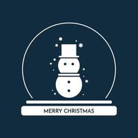 vetor de boneco de neve. design de logotipo de boneco de neve. cartaz de feliz natal.