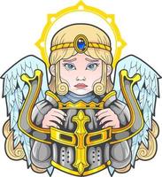 garota arcanjo mitológica, ilustração de design vetor