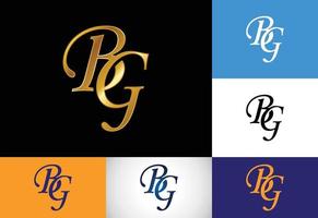 vetor de design de logotipo de letra inicial bg. símbolo gráfico do alfabeto para identidade de negócios corporativos