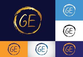 vetor de design de logotipo de letra inicial ge. símbolo gráfico do alfabeto para identidade de negócios corporativos