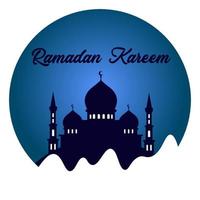 Cartões Ramadan Kareem. fundo muçulmano. mesquita e lua vetor
