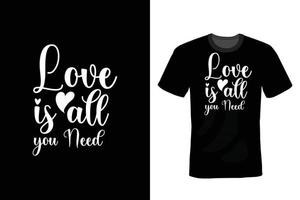 design de camiseta do dia dos namorados, vintage, tipografia vetor