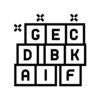 ilustração em vetor ícone de linha de jardim de infância de cubos de alfabeto