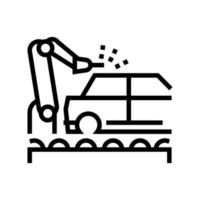 ilustração vetorial de ícone de linha transportadora de carro de soldagem vetor